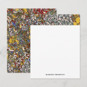 Gepersonaliseerd Glas in lood Floral Journal Notitiekaartje