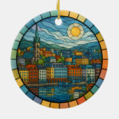 Gepersonaliseerd Glas in lood Oslo Ornament (Achterkant)