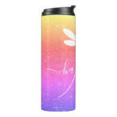 gepersonaliseerd glitter en libellen thermosbeker (Gedraaid links)