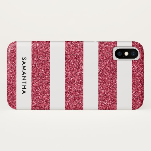 Gepersonaliseerd glittereffect Case-Mate iPhone case (Achterkant (horizontaal))
