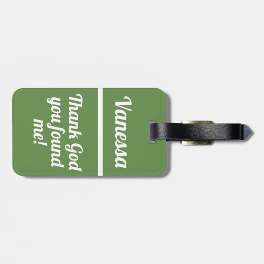Gepersonaliseerd Goddank dat je me hebt gevonden | Bagagelabel (Achterkant horizontaal)