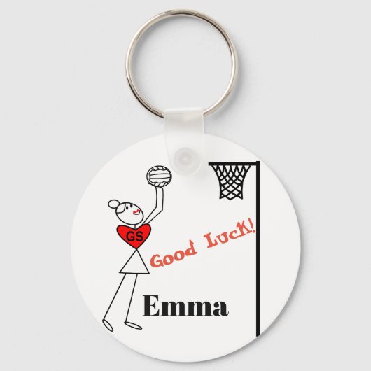 Gepersonaliseerd gok netball sleutelhanger (Voorkant)