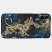 Gepersonaliseerd Gold Blue MARBLE Phone Case Initi (Achterkant (horizontaal))