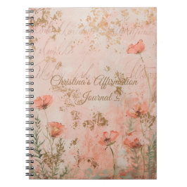 Gepersonaliseerd Gold Color Affirmation Journal Notitieboek