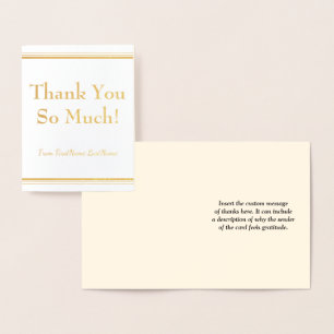Gepersonaliseerd Gold Foil "Hartelijk dank!" Kaart