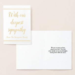 Gepersonaliseerd Gold Foil Sympathy Card Folie Kaarten