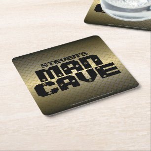 Gepersonaliseerd Golden Ombre Diamond Bord Man Cav Vierkante Kartonnen Onderzetter