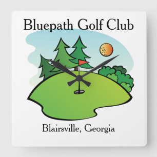 Gepersonaliseerd Golf Club Wall Clock Vierkante Klok