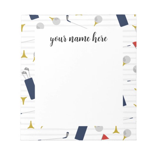 Gepersonaliseerd Golf notitieblok (Voorkant)