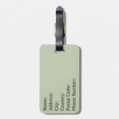 Gepersonaliseerd golfclub monogram ontwerp met gol bagagelabel (Achterkant verticaal)