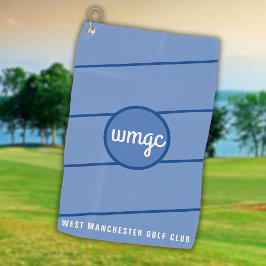 Gepersonaliseerd Golfclub Naam Blauwe Strepen Golf Golfhanddoek