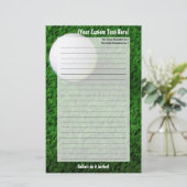 Gepersonaliseerd golfstationarium briefpapier (Staand voorkant)