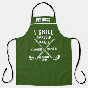 Gepersonaliseerd golfthema Schort: Funny Golf Chef Schort