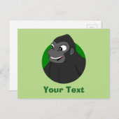 Gepersonaliseerd Gorilla Cartoon Briefkaart (Voorkant / Achterkant)