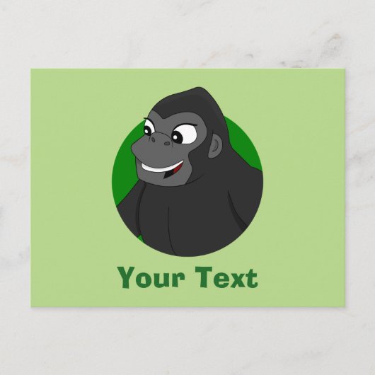 Gepersonaliseerd Gorilla Cartoon Briefkaart (Voorkant)