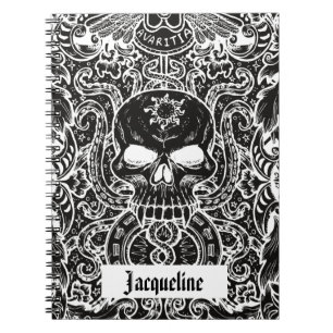 Gepersonaliseerd Gothic Skull Dark Art Notitieboek