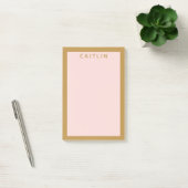 Gepersonaliseerd goud en Blush Pink Post-it® Notes (Kantoor)