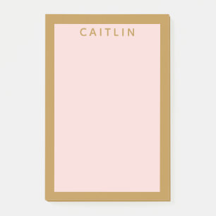 Gepersonaliseerd goud en Blush Pink Post-it® Notes