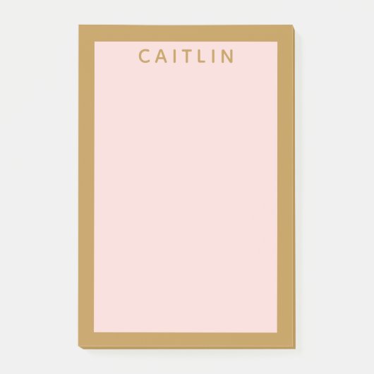 Gepersonaliseerd goud en Blush Pink Post-it® Notes (Voorkant)