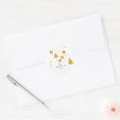 Gepersonaliseerd Goud Ornament Ronde Sticker (Envelop)