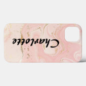 Gepersonaliseerd Goud Roze Marmer Case-Mate iPhone Case (Achterkant (horizontaal))