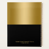 Gepersonaliseerd Goud & Zwart Splits-scherm Planner (Achterkant)