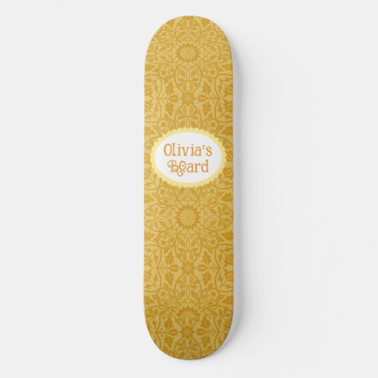 Gepersonaliseerd Gouden Geel Skateboard (Voorkant)