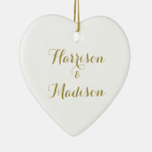 Gepersonaliseerd gouden script Koppeling van dubbe Keramisch Ornament (Rechts)