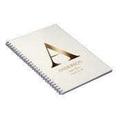 Gepersonaliseerd goudmonogram | Gebroken wit Notitieboek (Rechterzijde)