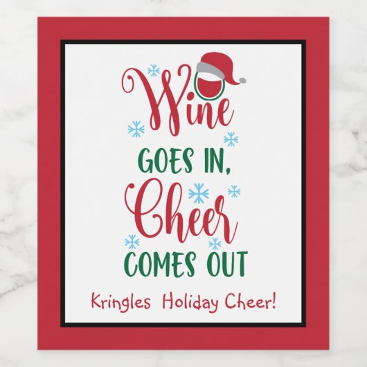 Gepersonaliseerd, grappig, met wijn en kerst van d wijn etiket (Enkel label)