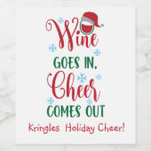 Gepersonaliseerd, grappig, met wijn en kerst van d wijn etiket (Enkel label)