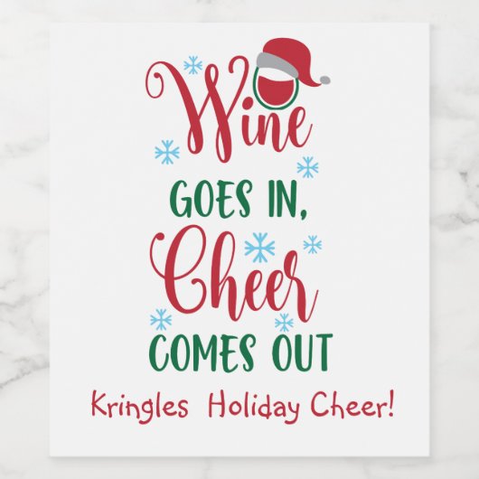 Gepersonaliseerd, grappig, met wijn en kerst van d wijn etiket (Enkel label)