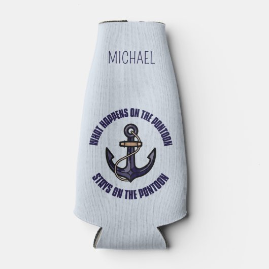 Gepersonaliseerd Grappig Wat gebeurt er op het pon Flesjeskoeler (Voorkant)