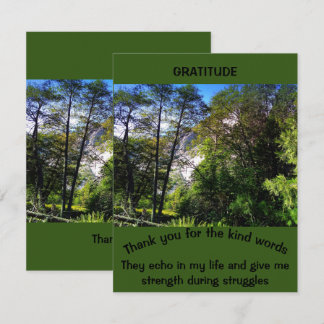 Gepersonaliseerd Gratitude Quote Green Scenery For Bedankkaart