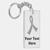 Gepersonaliseerd grijs bewustzijn sleutelhanger (Voorkant Links)