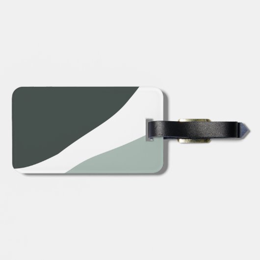 Gepersonaliseerd grijs en groen kleurenblok bagagelabel (Achterkant horizontaal)