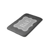 Gepersonaliseerd grijs en wit monogram badmat (Gekanteld)