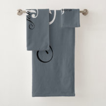 Gepersonaliseerd grijs wit elegant monogram