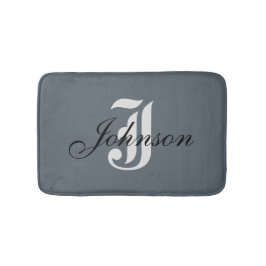 Gepersonaliseerd grijs wit elegant monogram badmat