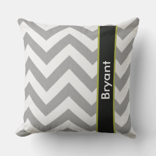 Gepersonaliseerd grijze Chevron Sierkussen