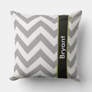 Gepersonaliseerd grijze Chevron Sierkussen