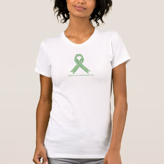 Gepersonaliseerd groen bewustzijn bloem lint t-shirt