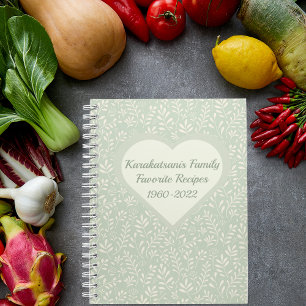 Gepersonaliseerd Groen Cream Boho Keepomwille Reci Notitieboek