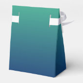Gepersonaliseerd groen en blauw ombre bedankdoosjes (Achterkant)