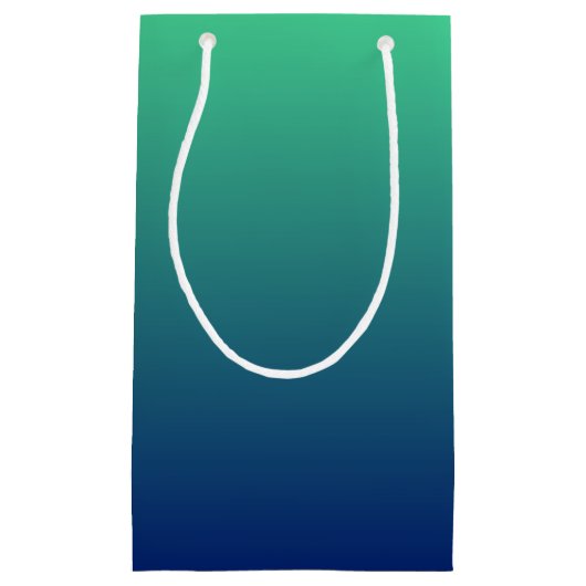 Gepersonaliseerd groen en blauw ombre klein cadeauzakje (Voorkant)