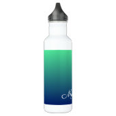 Gepersonaliseerd groen en blauw ombre waterfles  (Links)