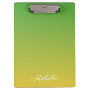 Gepersonaliseerd groen en geel ombre klembord