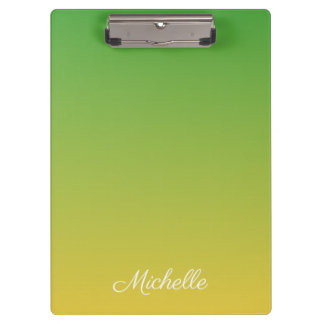 Gepersonaliseerd groen en geel ombre klembord
