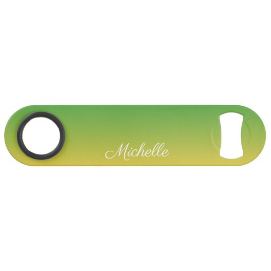 Gepersonaliseerd groen en geel ombre speed flessenopener (Voorkant (Horizontaal))