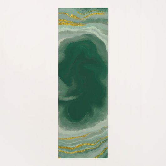 Gepersonaliseerd groen en goudgrijs Yoga Mat (Achterkant)